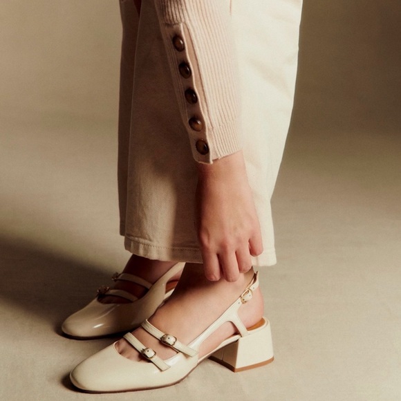 BNWT Sézane Paula Babies in White Lacquer - Picture 6 of 6